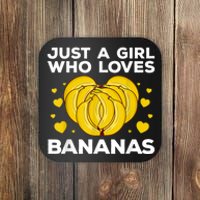 Funny Banana Design Women Girl Kids Banana Fruit Lovers Coaster