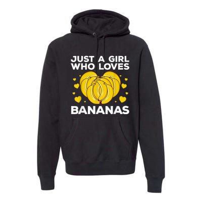 Funny Banana Design Women Girl Kids Banana Fruit Lovers Premium Hoodie