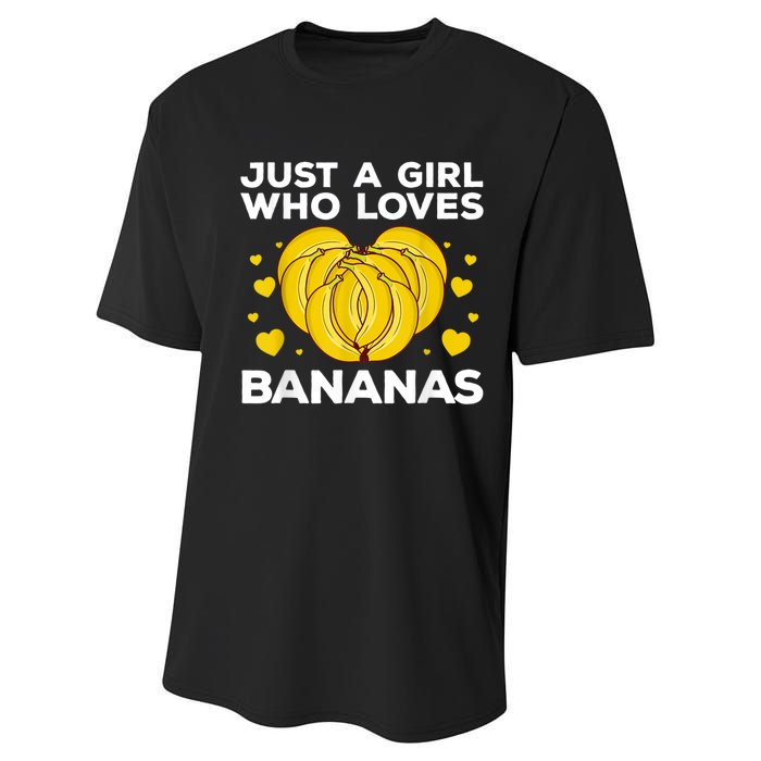 Funny Banana Design Women Girl Kids Banana Fruit Lovers Performance Sprint T-Shirt