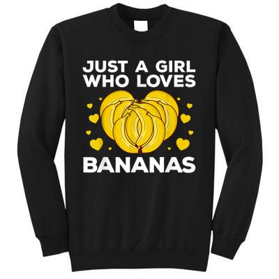 Funny Banana Design Women Girl Kids Banana Fruit Lovers Tall Sweatshirt