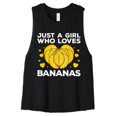 Funny Banana Design Women Girl Kids Banana Fruit Lovers Women's Racerback Cropped Tank