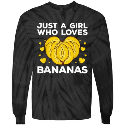 Funny Banana Design Women Girl Kids Banana Fruit Lovers Tie-Dye Long Sleeve Shirt