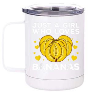 Funny Banana Design Women Girl Kids Banana Fruit Lovers 12 oz Stainless Steel Tumbler Cup