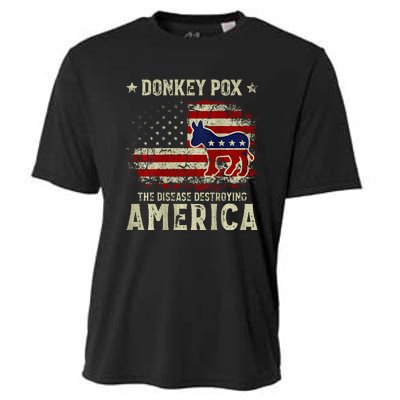 Funny Biden Donkey Pox The Disease Destroying America Cooling Performance Crew T-Shirt