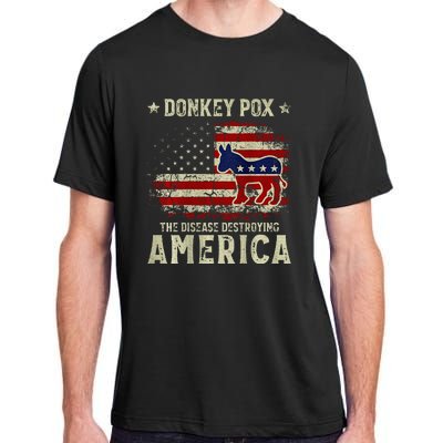 Funny Biden Donkey Pox The Disease Destroying America Adult ChromaSoft Performance T-Shirt