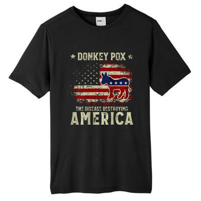 Funny Biden Donkey Pox The Disease Destroying America Tall Fusion ChromaSoft Performance T-Shirt