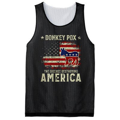 Funny Biden Donkey Pox The Disease Destroying America Mesh Reversible Basketball Jersey Tank