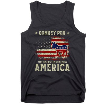 Funny Biden Donkey Pox The Disease Destroying America Tank Top