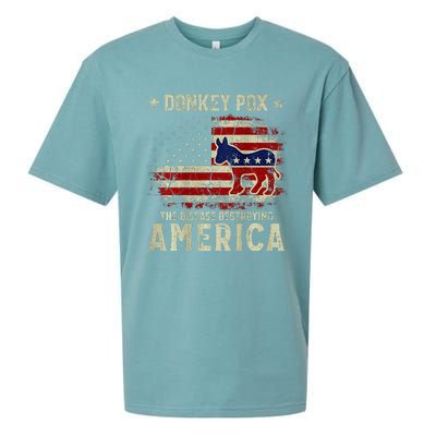 Funny Biden Donkey Pox The Disease Destroying America Sueded Cloud Jersey T-Shirt