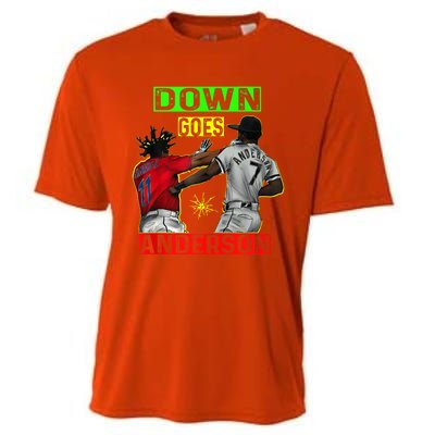 FUNNY BASEBALL DOWN GOES ANDERSON Cooling Performance Crew T-Shirt