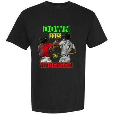 FUNNY BASEBALL DOWN GOES ANDERSON Garment-Dyed Heavyweight T-Shirt