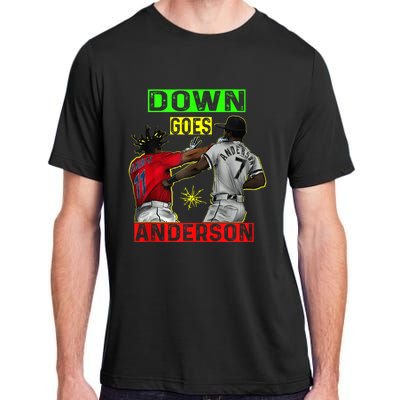 FUNNY BASEBALL DOWN GOES ANDERSON Adult ChromaSoft Performance T-Shirt