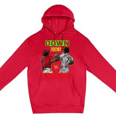 FUNNY BASEBALL DOWN GOES ANDERSON Premium Pullover Hoodie