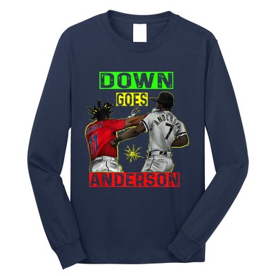 FUNNY BASEBALL DOWN GOES ANDERSON Long Sleeve Shirt