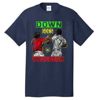 FUNNY BASEBALL DOWN GOES ANDERSON Tall T-Shirt