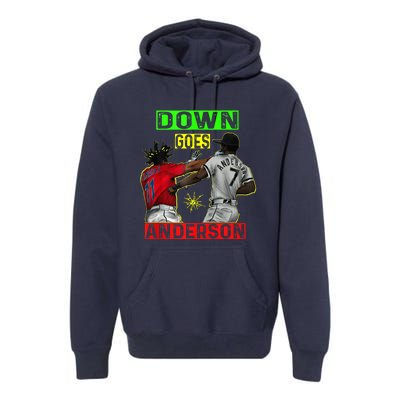 FUNNY BASEBALL DOWN GOES ANDERSON Premium Hoodie