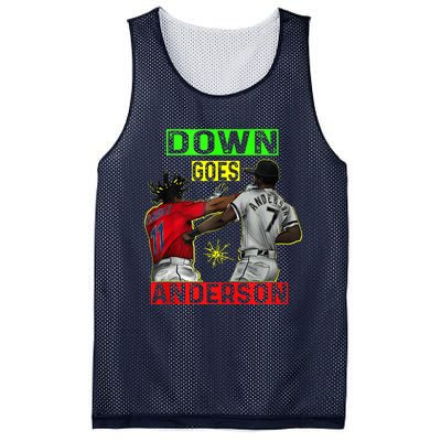 FUNNY BASEBALL DOWN GOES ANDERSON Mesh Reversible Basketball Jersey Tank