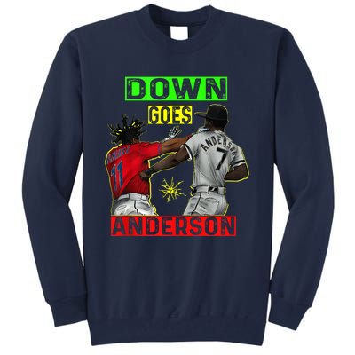 FUNNY BASEBALL DOWN GOES ANDERSON Tall Sweatshirt