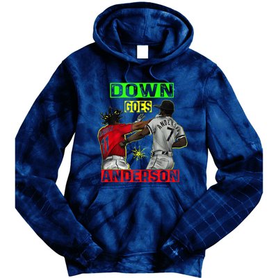 FUNNY BASEBALL DOWN GOES ANDERSON Tie Dye Hoodie