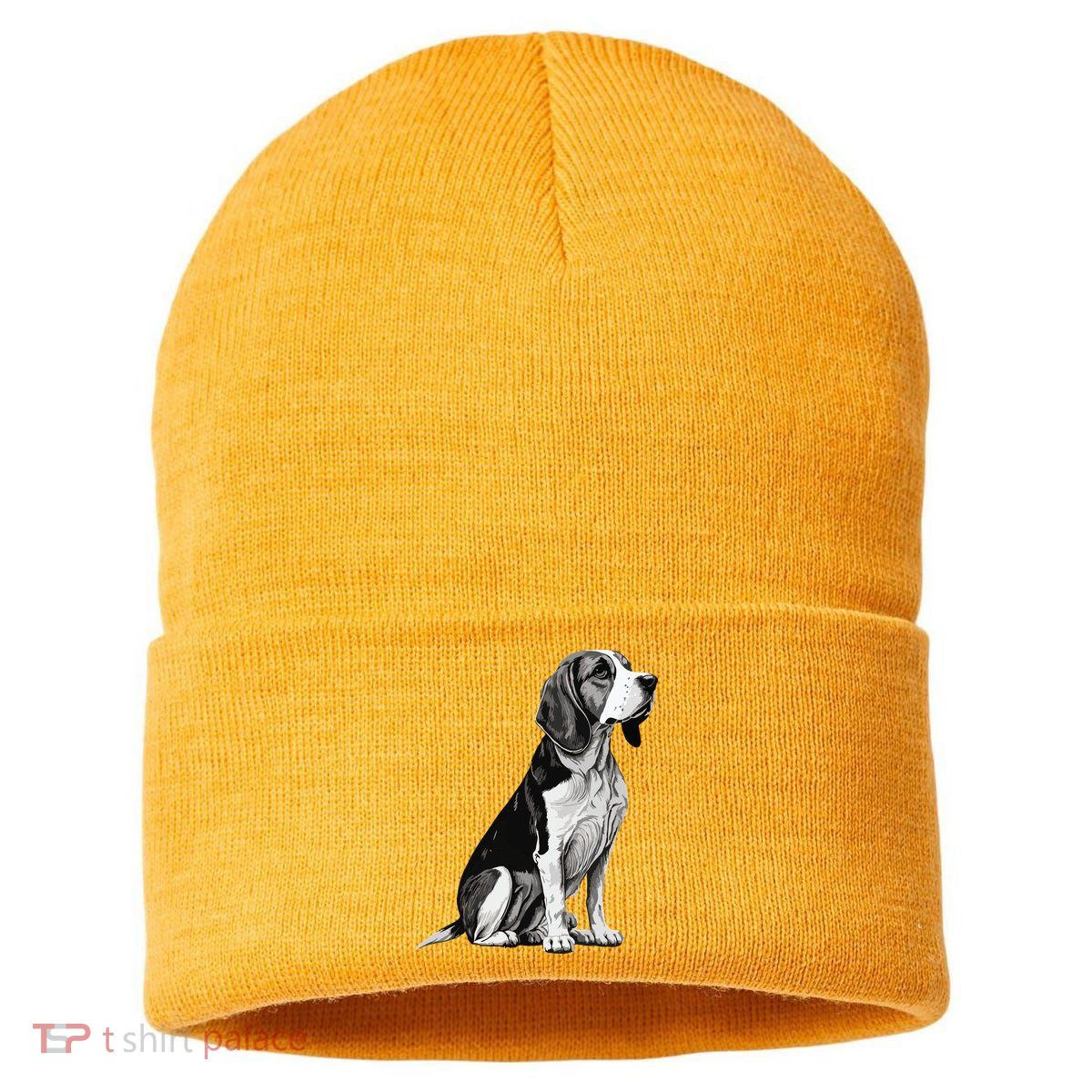 Funny Beagle Dog Sustainable Knit Beanie