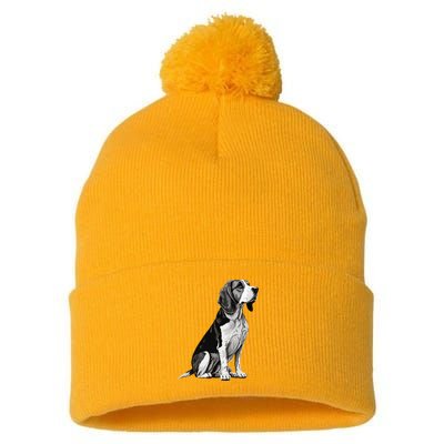 Funny Beagle Dog Pom Pom 12in Knit Beanie