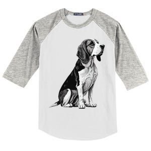 Funny Beagle Dog Kids Colorblock Raglan Jersey