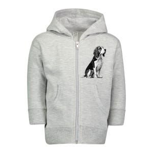 Funny Beagle Dog Toddler Zip Fleece Hoodie