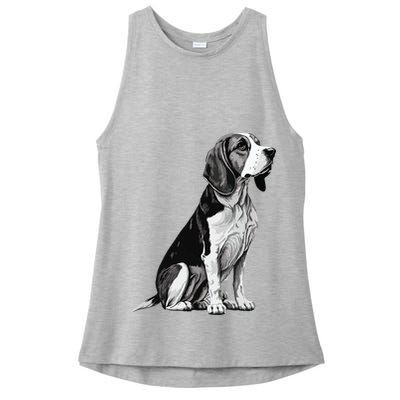 Funny Beagle Dog Ladies PosiCharge Tri-Blend Wicking Tank