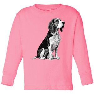 Funny Beagle Dog Toddler Long Sleeve Shirt