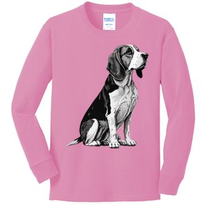 Funny Beagle Dog Kids Long Sleeve Shirt