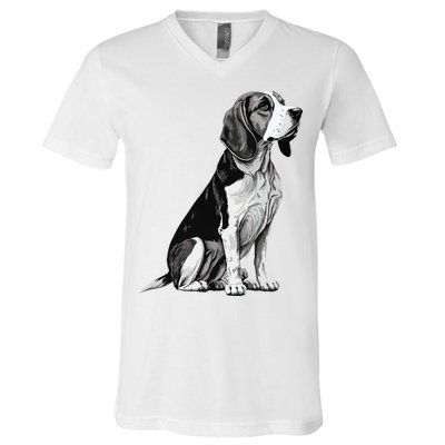 Funny Beagle Dog V-Neck T-Shirt