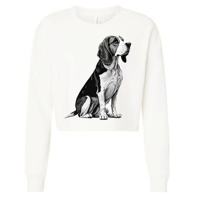 Funny Beagle Dog Cropped Pullover Crew