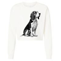 Funny Beagle Dog Cropped Pullover Crew