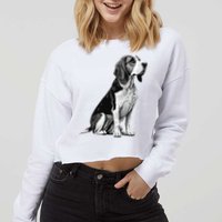Funny Beagle Dog Cropped Pullover Crew