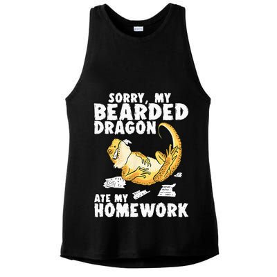Funny Bearded Dragon Reptile Funny Lizard Ladies PosiCharge Tri-Blend Wicking Tank