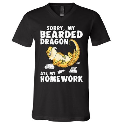 Funny Bearded Dragon Reptile Funny Lizard V-Neck T-Shirt