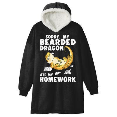 Funny Bearded Dragon Reptile Funny Lizard Hooded Wearable Blanket