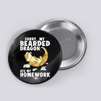 Funny Bearded Dragon Reptile Funny Lizard Button