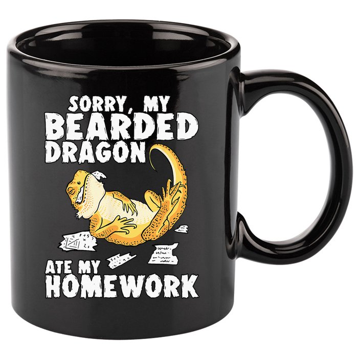 Funny Bearded Dragon Reptile Funny Lizard 11oz C Handle Ceramic Mug