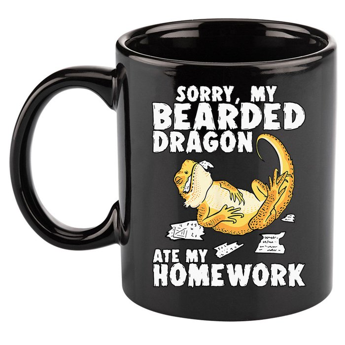 Funny Bearded Dragon Reptile Funny Lizard 11oz C Handle Ceramic Mug