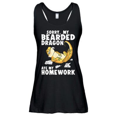 Funny Bearded Dragon Reptile Funny Lizard Ladies Essential Flowy Tank
