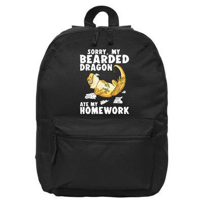 Funny Bearded Dragon Reptile Funny Lizard 16 in Basic Backpack