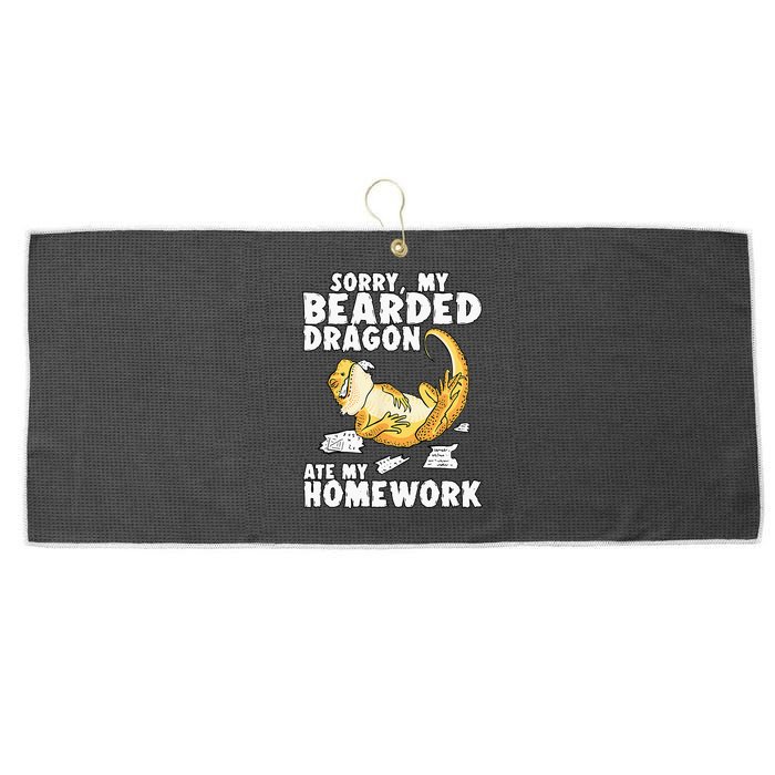 Funny Bearded Dragon Reptile Funny Lizard Large Microfiber Waffle Golf Towel