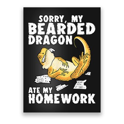 Funny Bearded Dragon Reptile Funny Lizard Poster