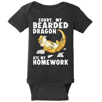 Funny Bearded Dragon Reptile Funny Lizard Baby Bodysuit