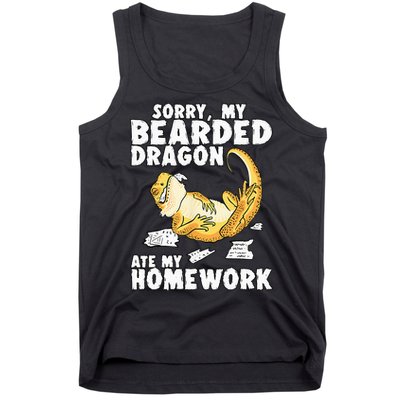 Funny Bearded Dragon Reptile Funny Lizard Tank Top