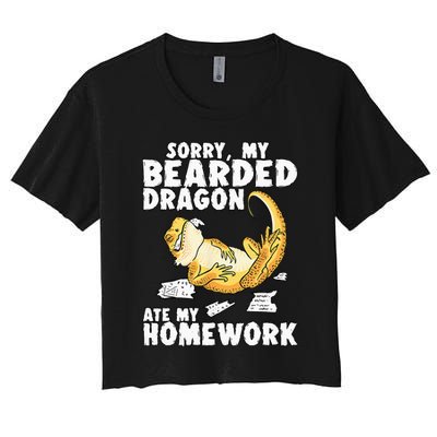 Funny Bearded Dragon Reptile Funny Lizard Crop Top