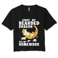 Funny Bearded Dragon Reptile Funny Lizard Women's Crop Top Tee