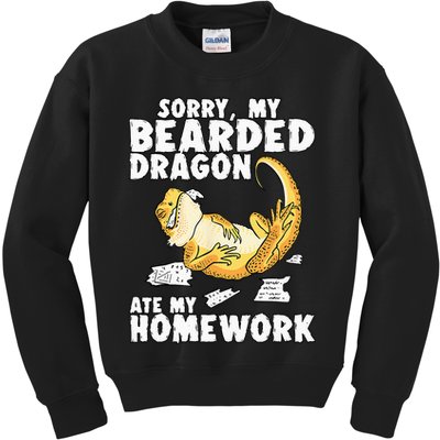 Funny Bearded Dragon Reptile Funny Lizard Kids Sweatshirt