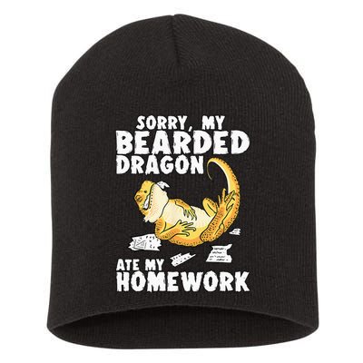 Funny Bearded Dragon Reptile Funny Lizard Short Acrylic Beanie